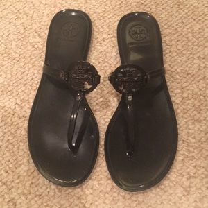 Black Tory Burch flip flops